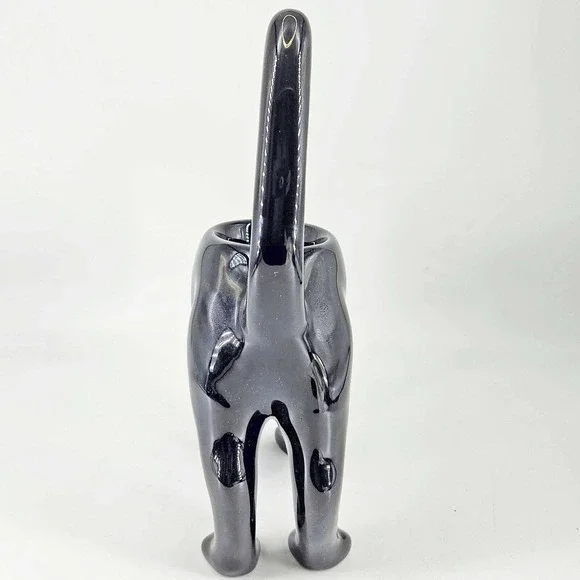 Retired Party Lite Black Cat Halloween ceramic Tea Light Candle holder - Picture 3 of 6